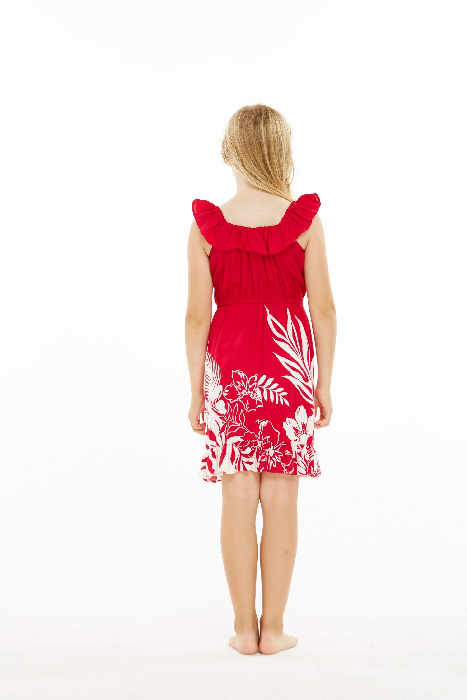 Girl's Ruffle Wrap Hawaiian Luau Dress - Beach Party & Vacation Wear