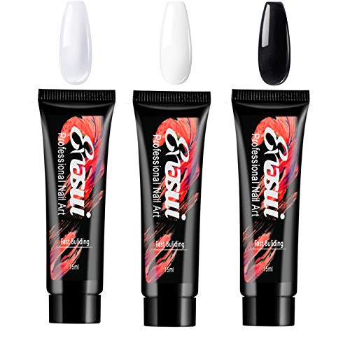 Black White Clear Nail Gel Builder - Professional Nail Extension Gel for Manicure & Poly Nail Enhancements | DIY & Salon Use | Perfect for Gel Polish Beginners & Nail Technicians | At-Home & Professional Nail Care