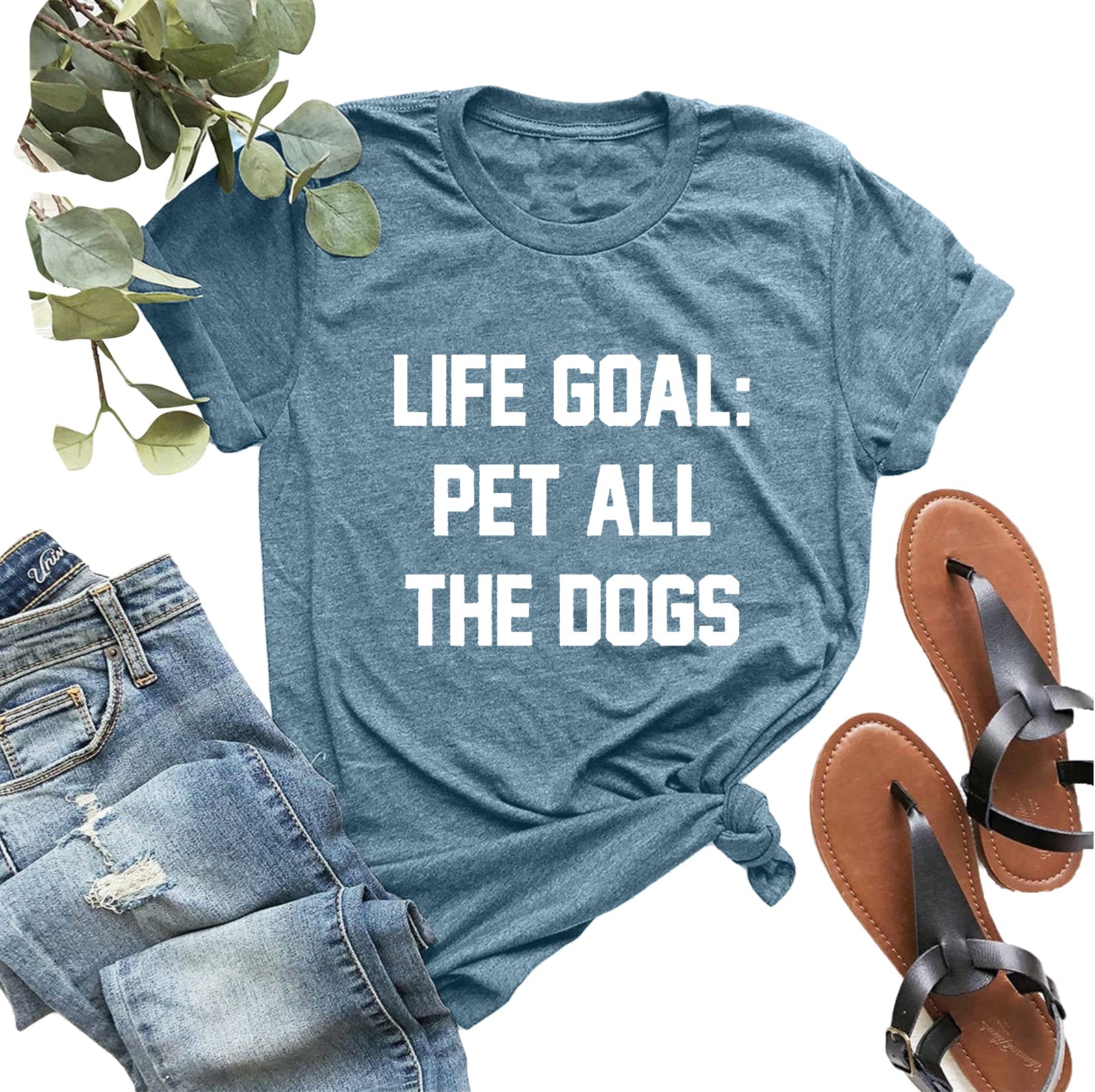 Funny Dog Mom T-Shirt for Women - Cute Pet Lover Shirt with Letter Print - Perfect Gift for Dog Owners & Dog Mama Outfits (Great for Dog Parks, Walks & Pet Lover Meetups)