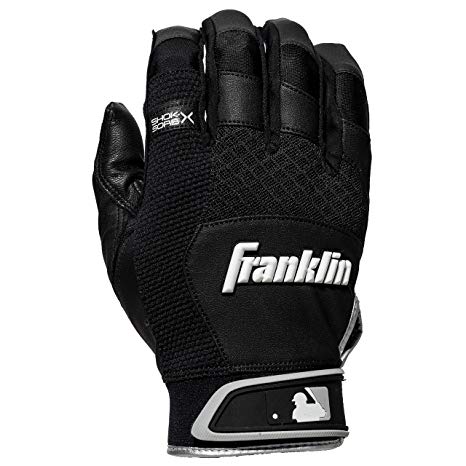 Franklin Shok Sorb X Youth Baseball Batting Gloves - Non-Slip Grip & Shock Absorption for Young Players - Perfect for Training, Games & Practice Sessions