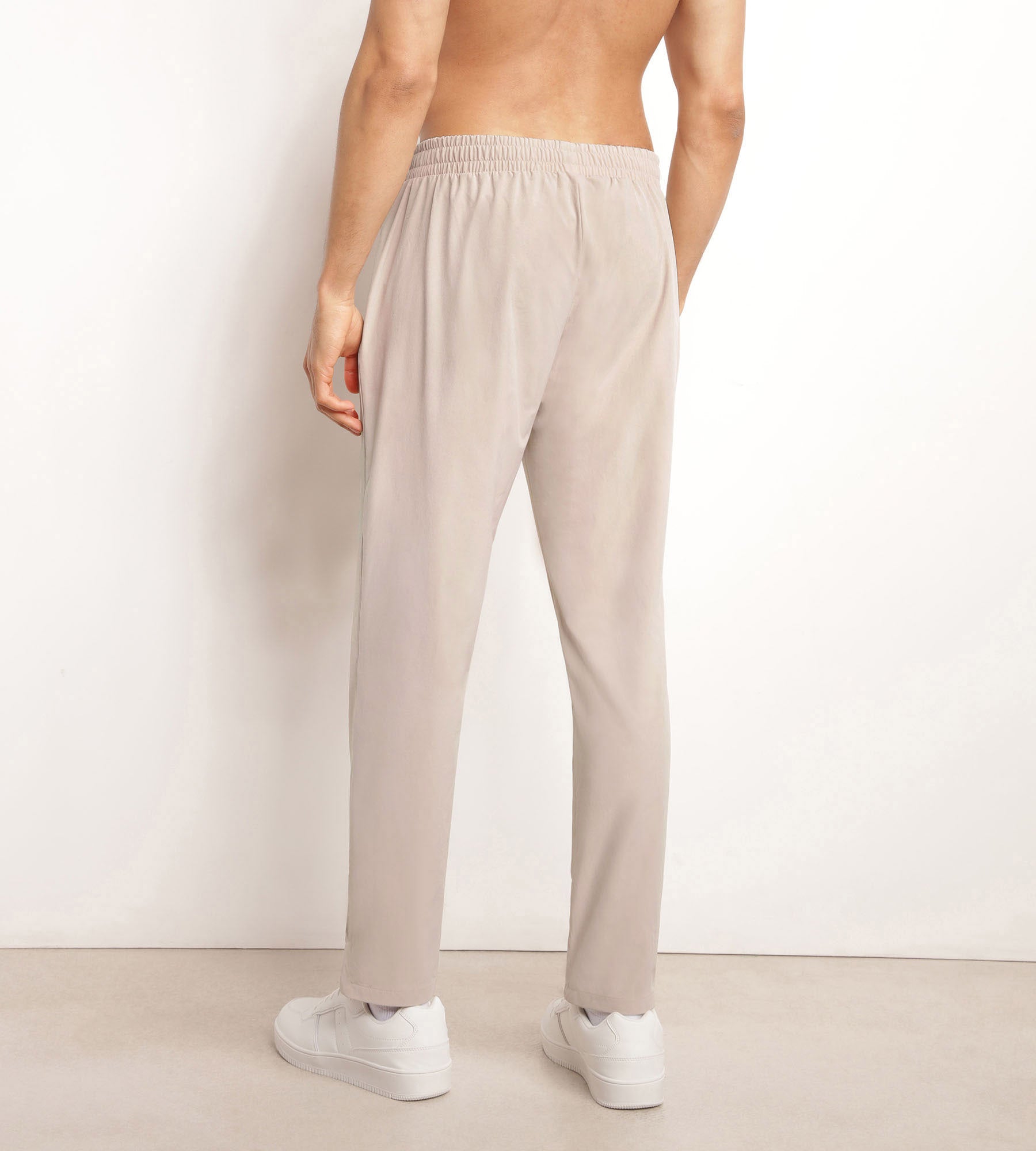 Men's Stretch Chino Sport Pants - Comfortable Beige Jersey Fabric for Casual Wear, Gym & Outdoor Activities