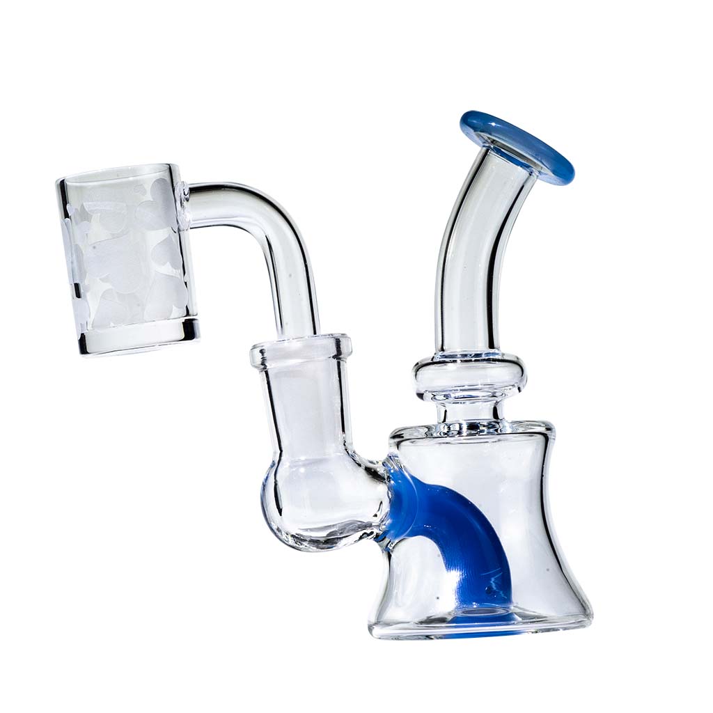 Mini Glass Dab Rig Kit - Handheld Water Pipe with 14mm Bowl & Quartz Banger for Concentrates | Portable Dab Rig for Wax, Oil & Shatter | Perfect for Home Use & Travel