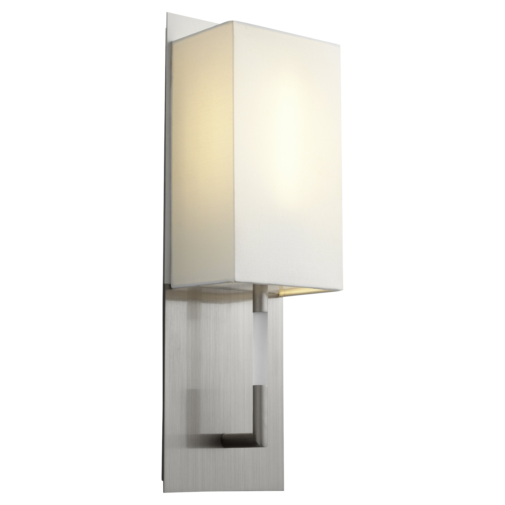 Oxygen Epoch 3 564 124 Wall Sconce Light Fixture - Satin Nickel Finish with White Linen Shade - Perfect for Bedroom, Living Room, and Hallway Lighting