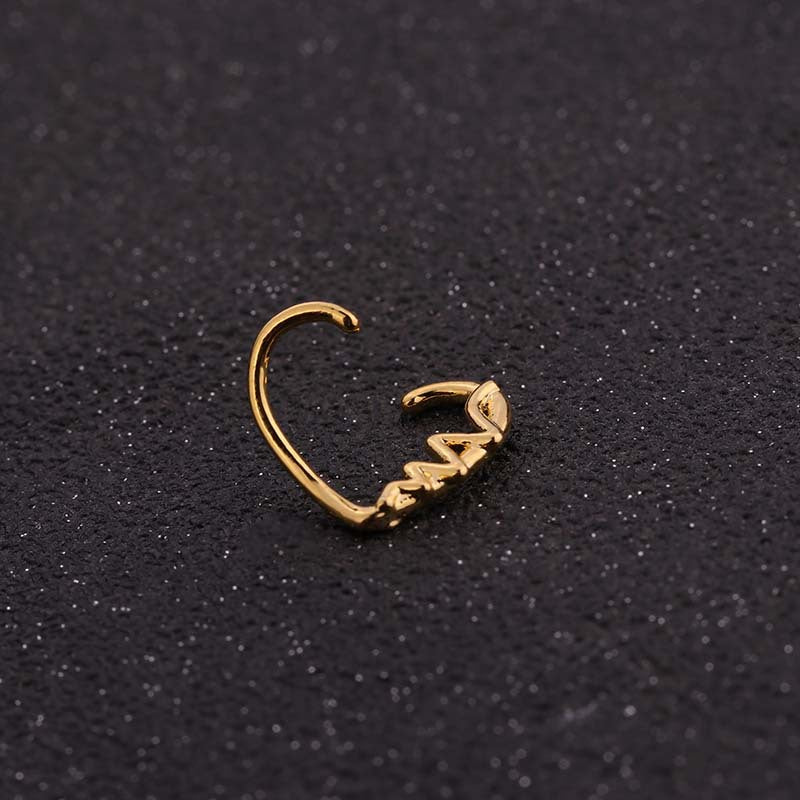 18K Rose Gold Heart Daith Hoop Earrings for Women - Minimalist Cartilage Piercing Jewelry - Perfect for Valentine's Day Gifts & Everyday Wear | HSER8511