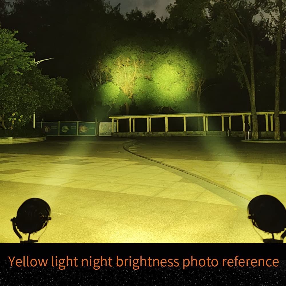 4 Inch Super Bright LED Pod Lights - Round Yellow Driving Fog Lights for Off-Road, ATV, UTV, SUV, Pickup, Truck, Motorcycle & Golf Cart | Waterproof Auxiliary Spot & Ditch Lights (2PCS) | Perfect for Night Driving, Adventure Off-Roading & Emergency Vehicle Lighting