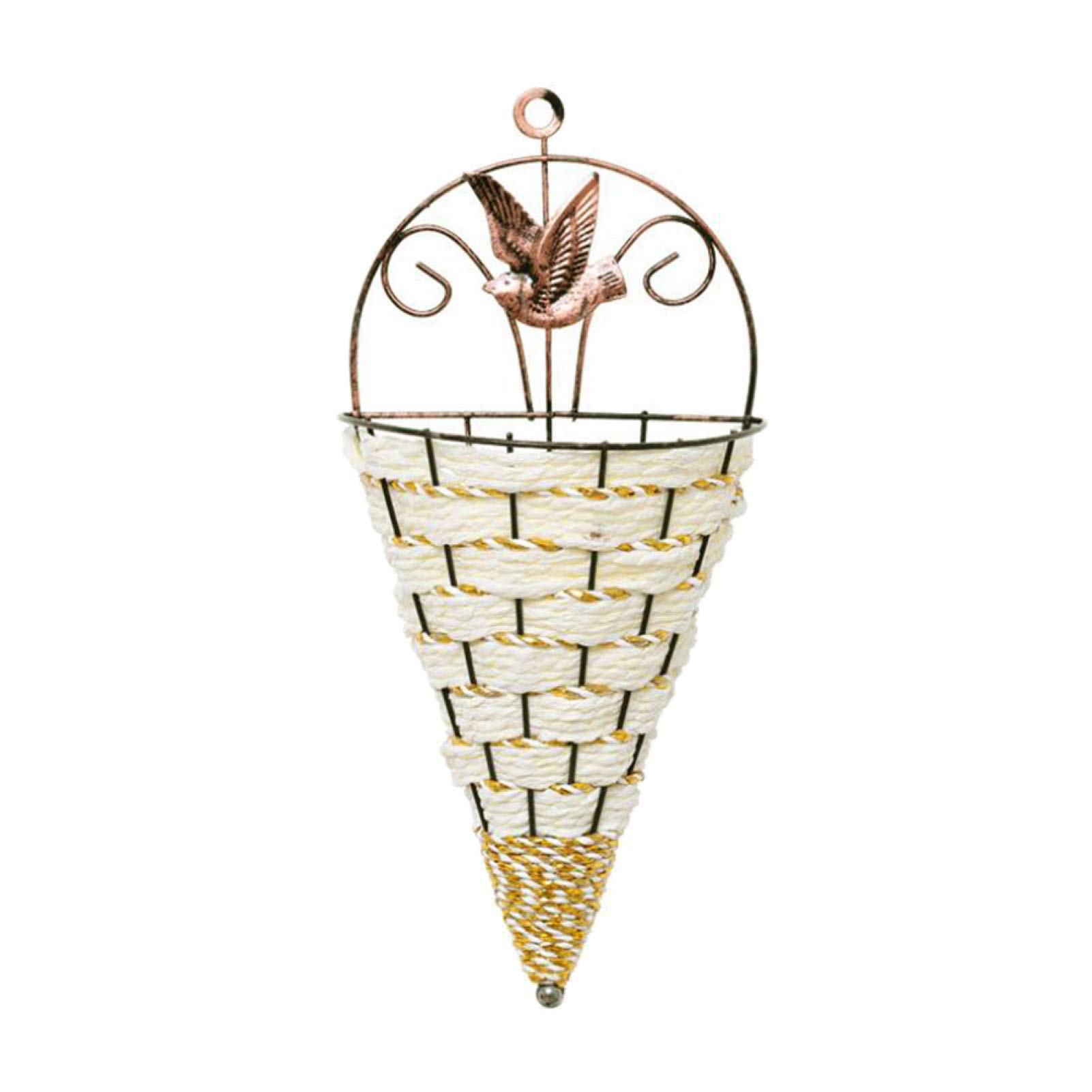 IKAXIYO Woven Wicker Wall Hanging Basket - Flower Pot Planter Holder & Storage Rack for Home Decor - Perfect for Living Room, Bedroom, Bathroom, and Outdoor Spaces