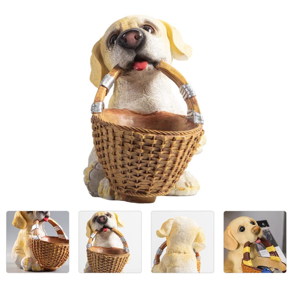 1PC Cute Resin Dog Storage Box - Home & Office Desktop Decor, Cartoon Pet Holder for Keys, Jewelry, Small Items - Perfect for Living Room, Bedroom, Porch Decoration