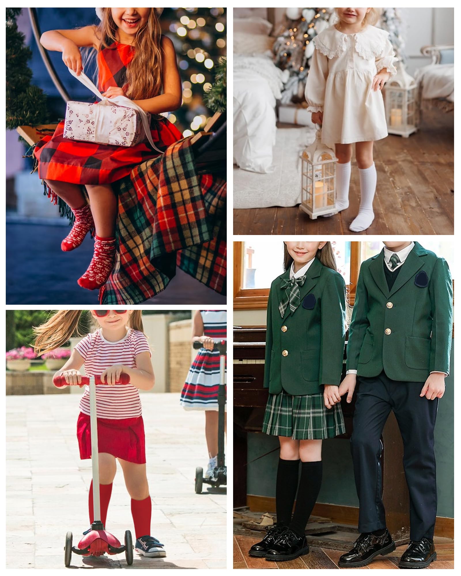 BOOPH Kids Knee High Socks for Boys & Girls - School Uniform Socks, Mid Calf Socks for Ages 3-14 Years - Perfect for School, Sports & Everyday Wear