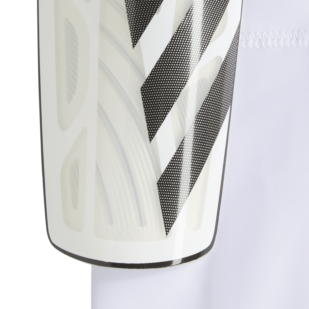 Adidas Tiro League Soccer Shin Guards - White, Black & Silver Metallic for Youth & Adult Players - Perfect for Training & Matches