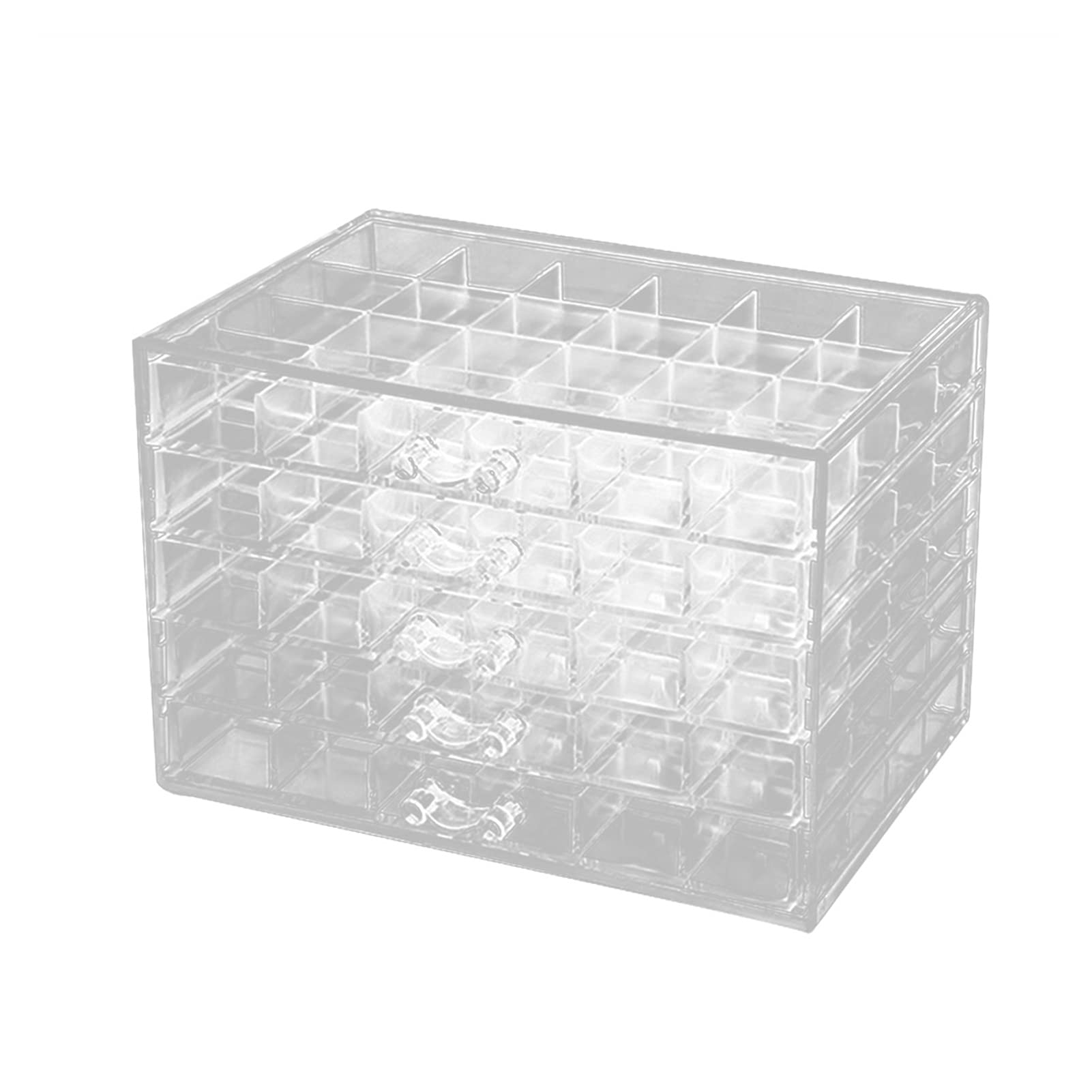 120 Grids Acrylic Makeup Organizer - Cosmetic Storage Box for Lipstick, Jewelry & Beauty Products | Durable Clear Makeup Display Case | Perfect for Vanity, Bathroom & Travel Organization
