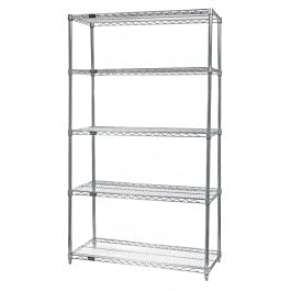 Stainless Steel Wire Shelving Unit - 5-Tier Metal Storage Rack 24
