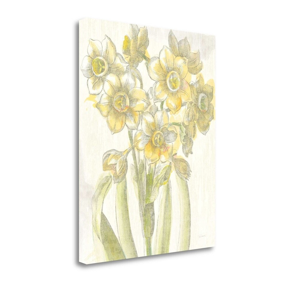 Belle Fleur Yellow IV Crop by Sue Schlabach - Giclee Art Print on Gallery Wrapped Canvas - Perfect for Living Room, Bedroom & Office Wall Decor