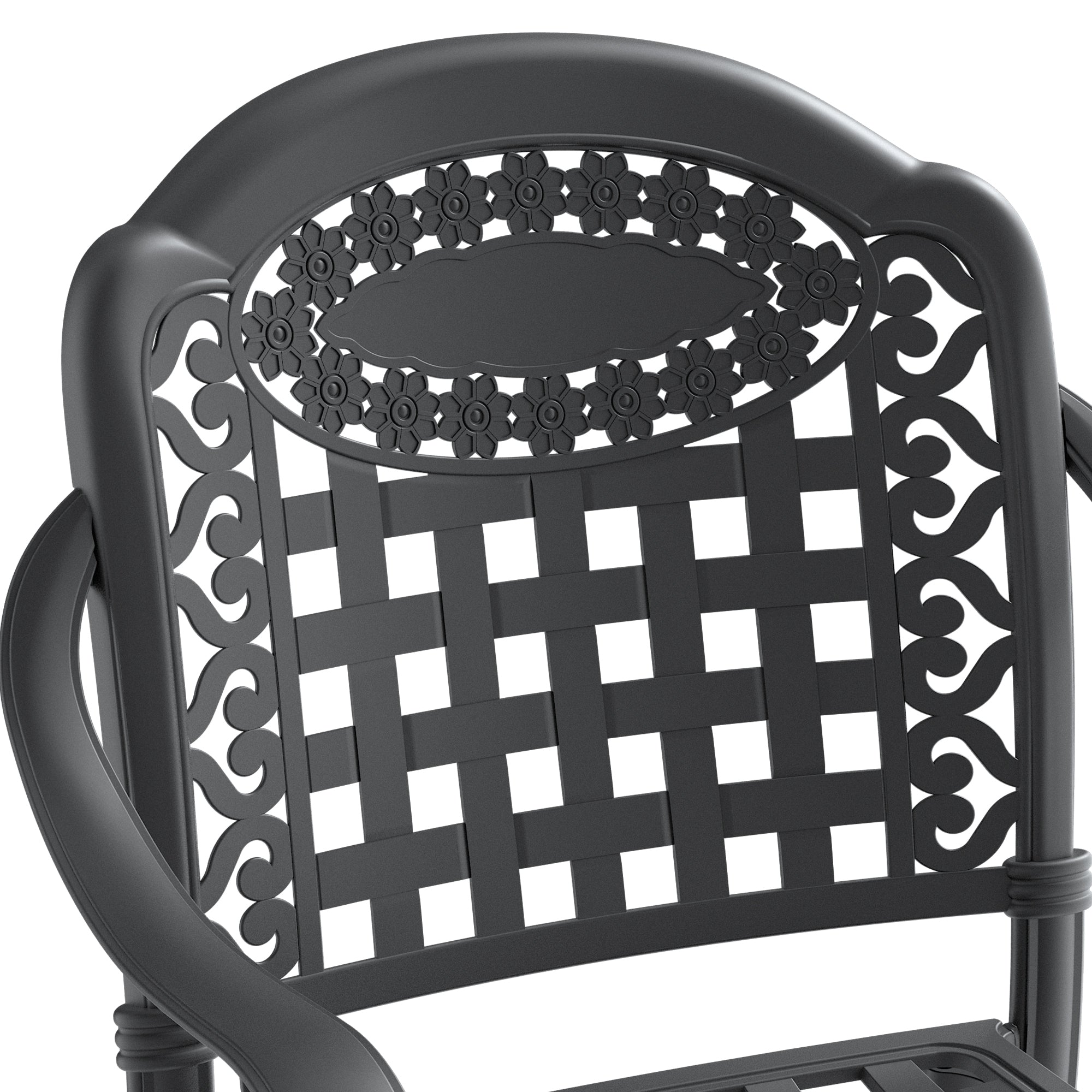 5-Piece Cast Aluminum Patio Furniture Set with Cushions - Outdoor Patio, Garden & Poolside Seating - Random Color Cushions Included