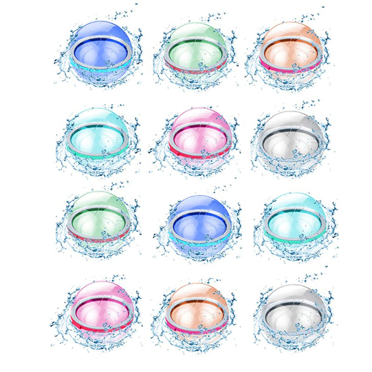 Reusable Water Bomb Splash Balls - Absorbent Water Balloons for Outdoor Pool, Beach & Water Fights - Fun Summer Party Favors for Kids & Adults - Perfect for Backyard Games, Birthday Parties & Poolside Fun