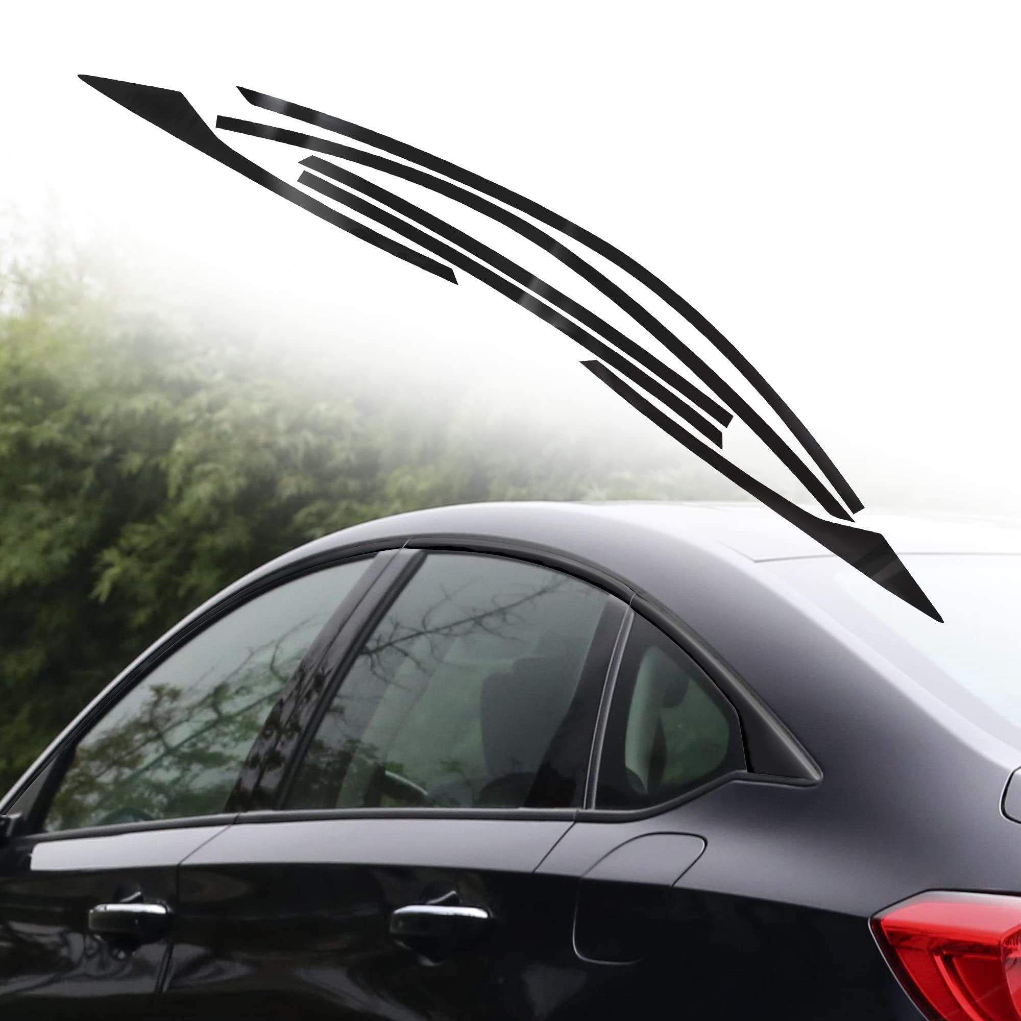Honda Accord Sedan 2018-2022 Car Window Edge Vinyl Stickers - Glossy Black Auto Window Cover Strip Trim Accessories for Style & Protection - Perfect for Customization, UV Protection, and Enhanced Vehicle Appearance