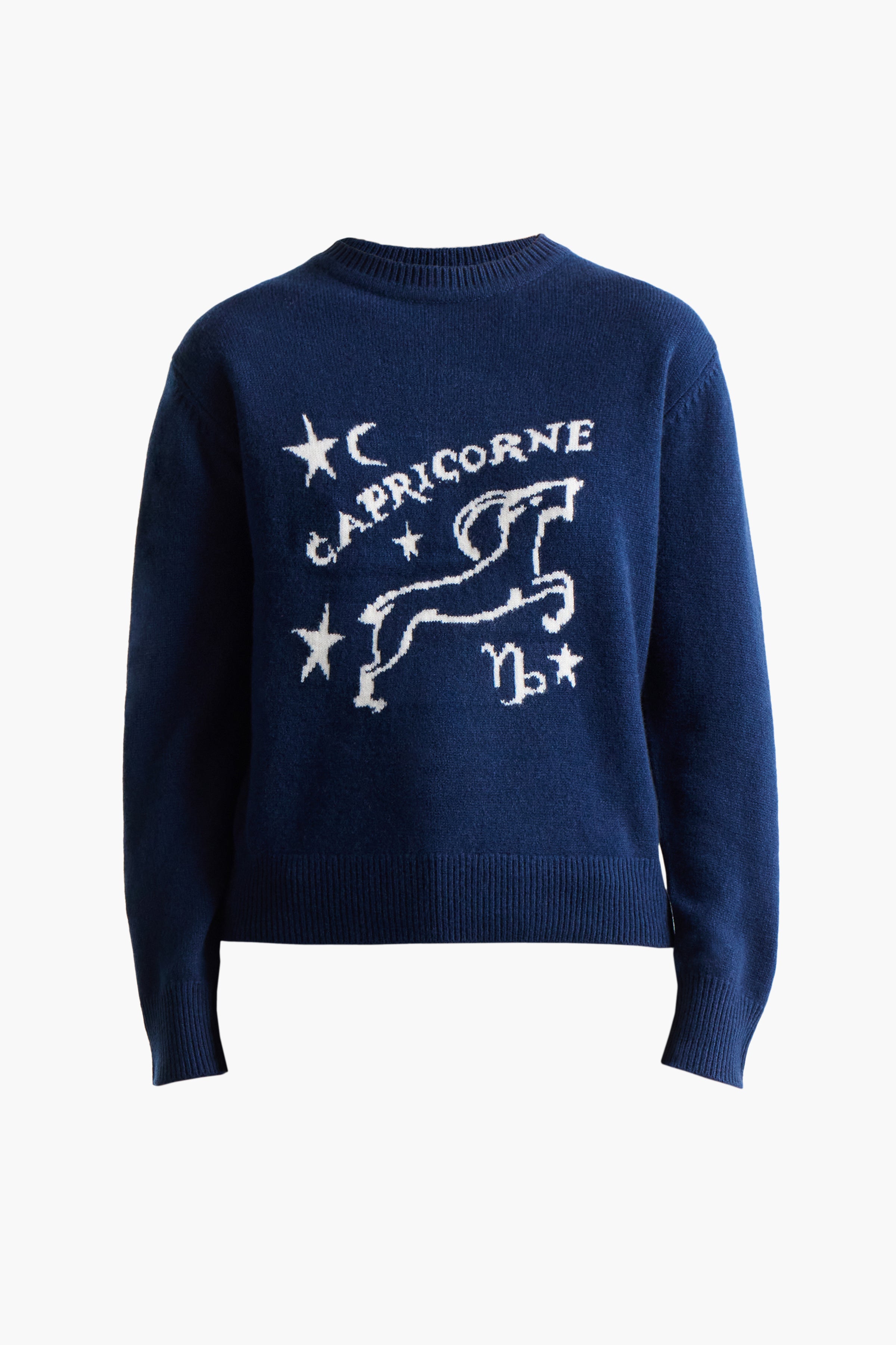 Zodiac Sweater Navy Capricorn - Stylish & Comfortable Astrology Apparel for Daily Wear & Gifts