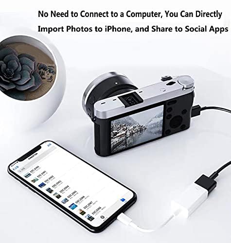 UBRONIK® Lightning to USB 3.0 Camera Adapter - OTG Female Cable Connector for iPhone & iPad - Supports USB Flash Drives, Card Readers, Keyboards, Mice, Cameras - White - Perfect for File Transfer, Photo Import & Mobile Office Work