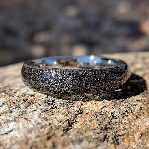 Authentic Gibeon Meteorite Wedding Band - 6mm Genuine Stardust Ring for Men & Women | Perfect for Unique Engagement, Anniversary & Cosmic Jewelry Gifts
