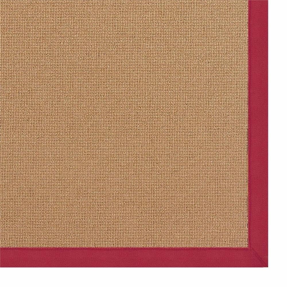 Premium Machine Tufted Wool Area Rug 4'x6' in Cork Brown & Red - Soft Living Room Rug for Bedroom, Office & Home Decor