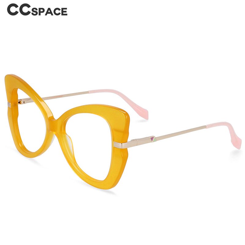CCspace Women's Full Rim Oversized Acetate Alloy Butterfly Frame Eyeglasses 54326 - Fashionable Reading Glasses for Women, Trendy Cat Eye Glasses for Work & Daily Wear