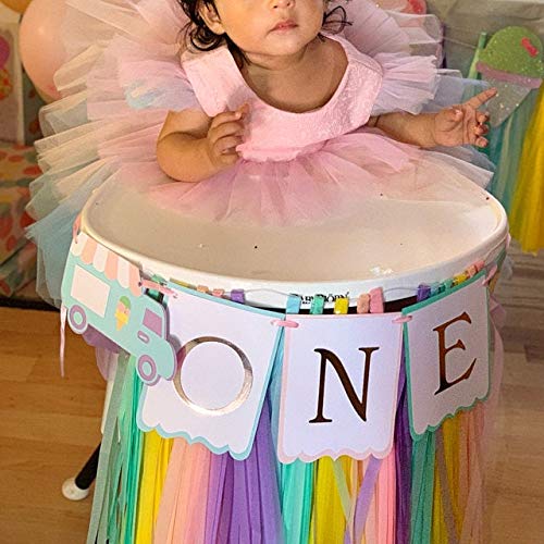 Personalized Ice Cream High Chair Banner - Custom Baby Shower Decoration for Birthday Parties & Celebrations - Perfect for 1st Birthday, Baby Showers & Special Events