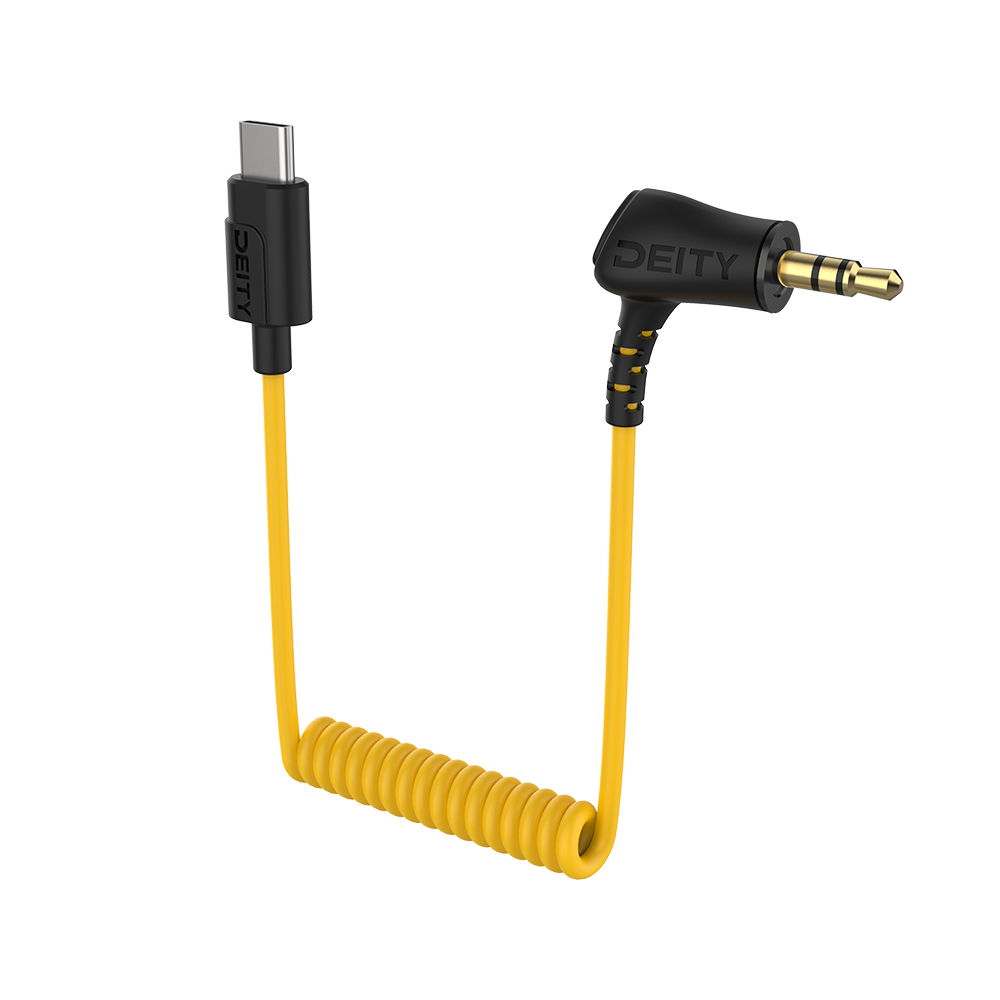C21 3.5mm TRS to USB-C Coiled Audio Cable - Premium Braided Nylon Aux Cord for Headphones, Microphones & Studio Equipment - Perfect for Podcasting, Gaming & Mobile Devices