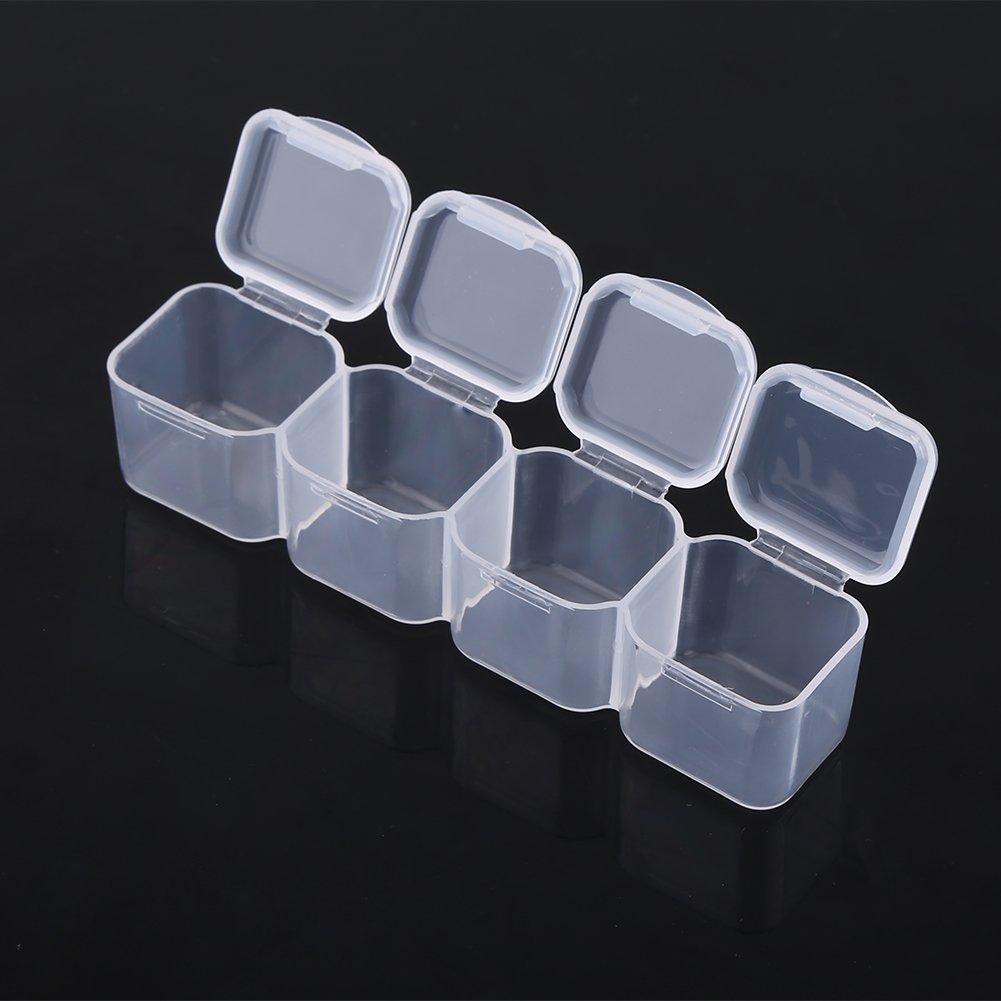 28-Slot Clear Plastic Organizer Box - Portable Storage Case for Tablets, Jewelry, DIY Crafts & Small Accessories | Perfect for Travel, Home & Office Organization
