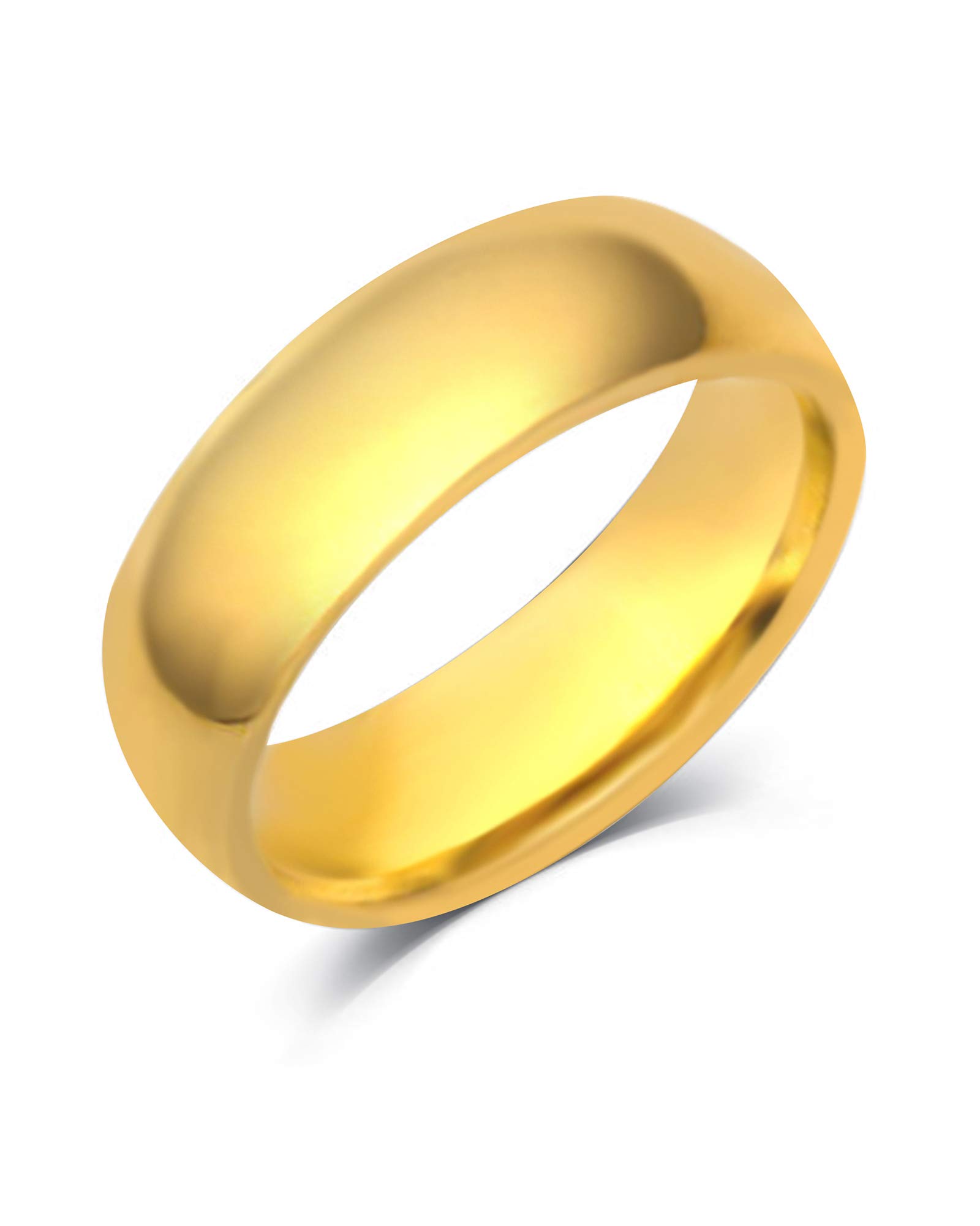 10K Solid Gold Comfort Fit Wedding Band - 2MM to 8MM High Polished Unisex Ring for Men & Women | Elegant Plain Design for Engagement, Anniversary & Daily Wear | Gift Box Included (White Gold/Yellow Gold)