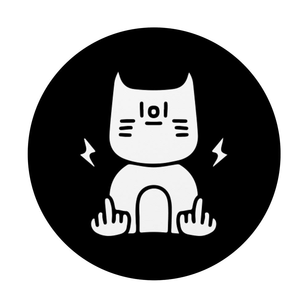Cat Finger - Swappable PopGrip with Cat Flipping Off Design | Fun Phone Grip for iPhone & Android | Perfect for Cat Lovers & Pranksters
