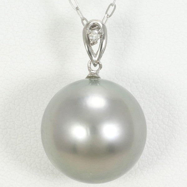 18K White Gold Pearl Diamond Necklace for Women - Elegant Bridal Jewelry, Anniversary Gift, Wedding Party & Special Occasion Accessories