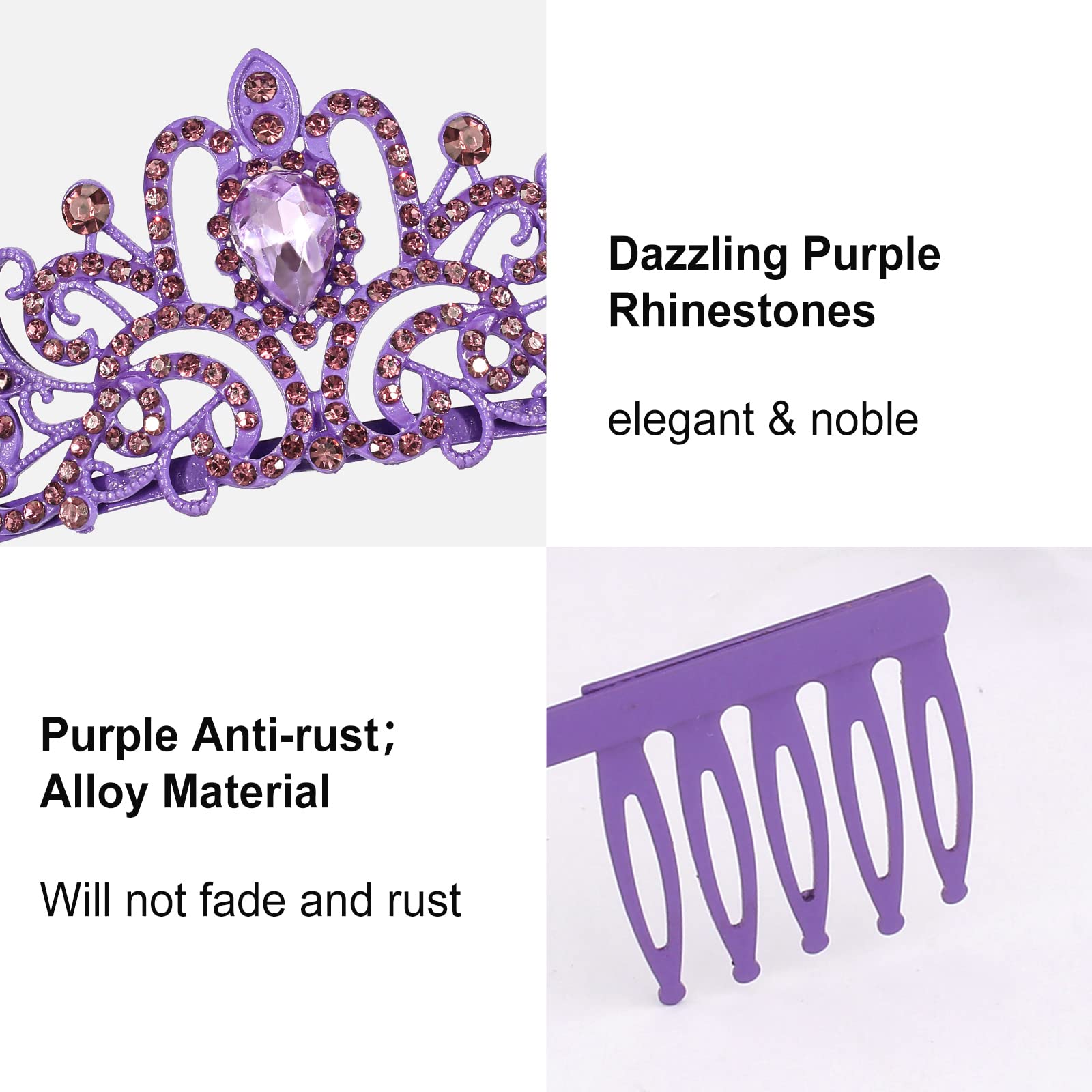 CIEHER Purple Birthday Sash & Queen Crown Kit - Elegant Purple Tiara & Crown for Women & Girls - Perfect for Birthday Parties, Quinceañeras, Bachelorette & Royal Themed Events