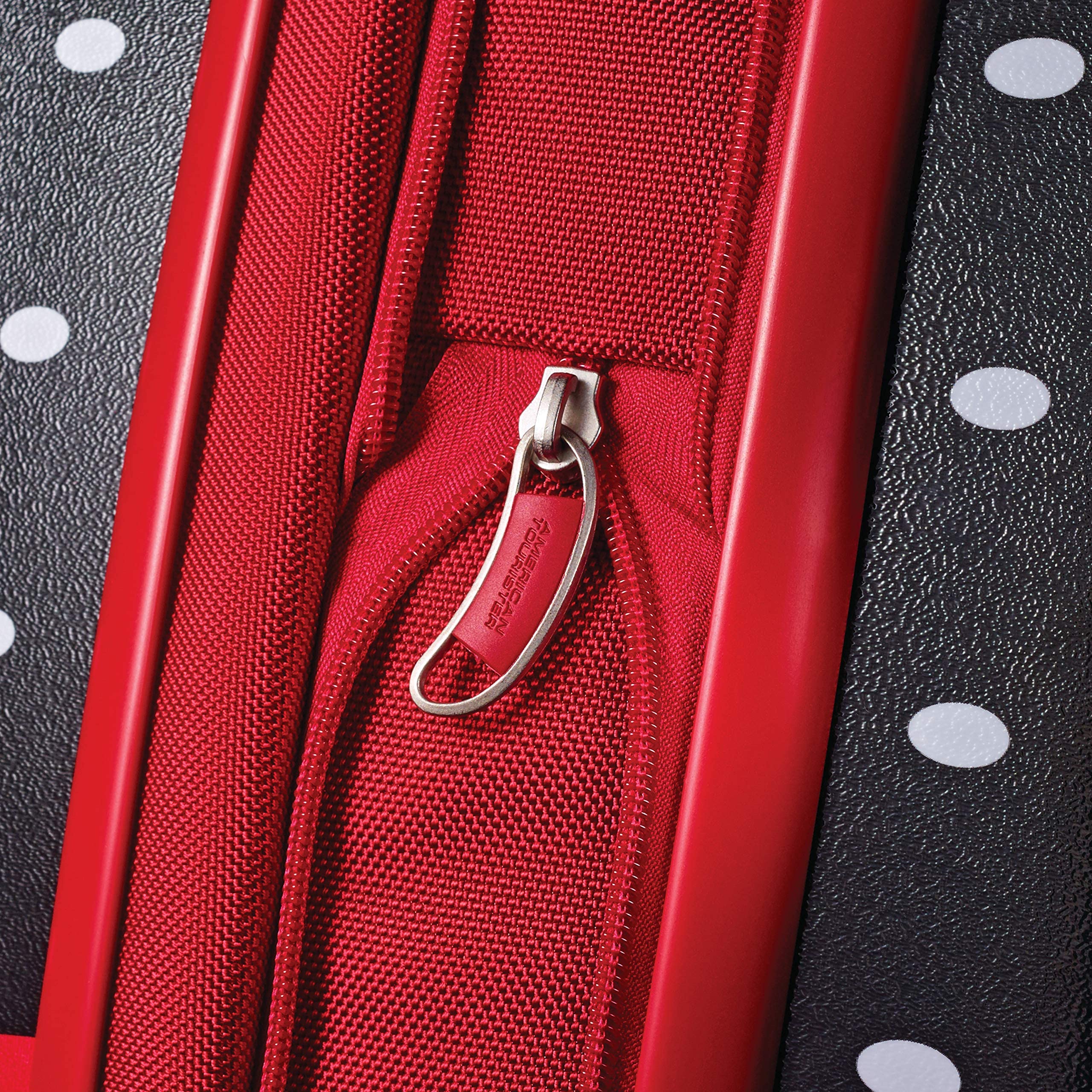 American Tourister Disney Minnie Mouse Red Bow Hardside Spinner Luggage - 28-Inch Checked Large Suitcase for Travel, Vacations & Airplane Trips
