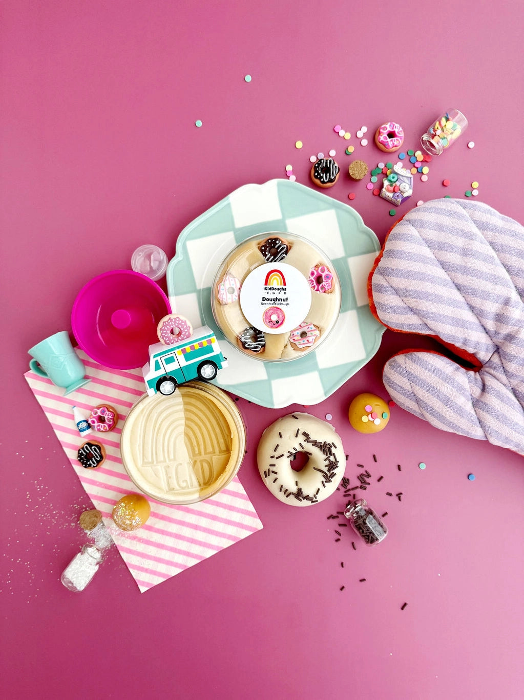 Kiddough Play Kit - Doughnut Shoppe Pretend Play Set for Kids | Creative Baking Toy for Toddlers & Preschoolers | Perfect for Birthday Gifts & Role Play Activities