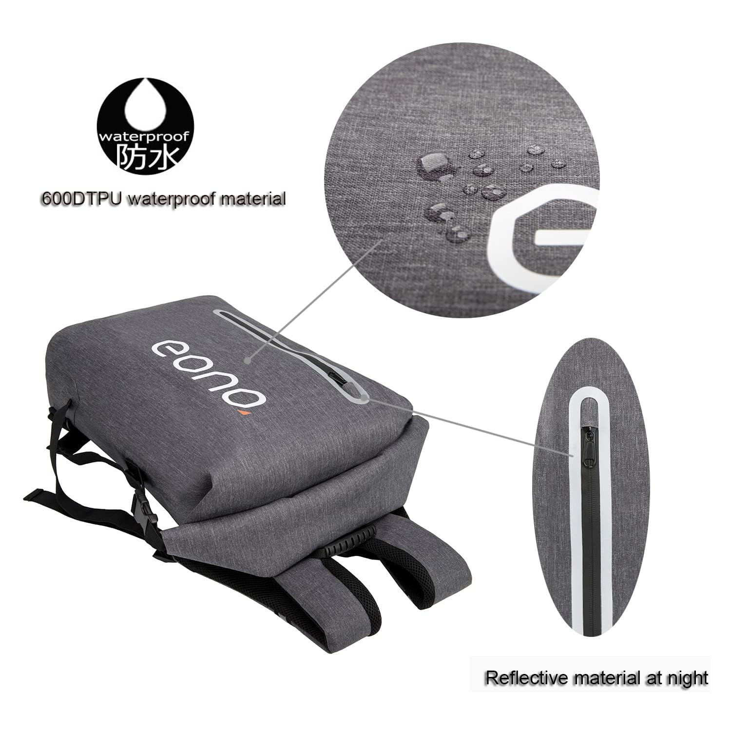 35L Waterproof Hiking Backpack for Outdoor Trekking & Camping - Grey
