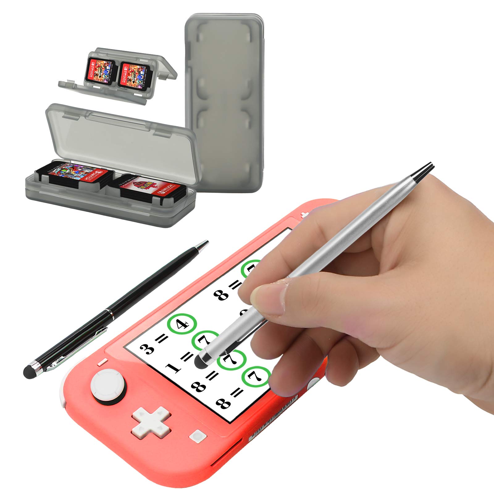 Nintendo Switch Lite Accessories Bundle - Protective TPU Case, Carrying Case, Screen Protector, Charging Dock, Playstand, Game Case, USB Cable, Stylus & Thumb Grips | Perfect for Travel, Gaming On-The-Go & Home Entertainment