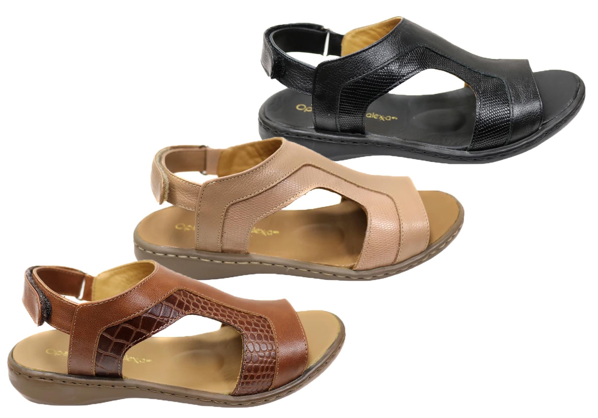 Opananken Dallas Women's Comfortable Brazilian Leather Sandals - Stylish & Supportive Summer Sandals for Walking, Travel & Beach Vacations