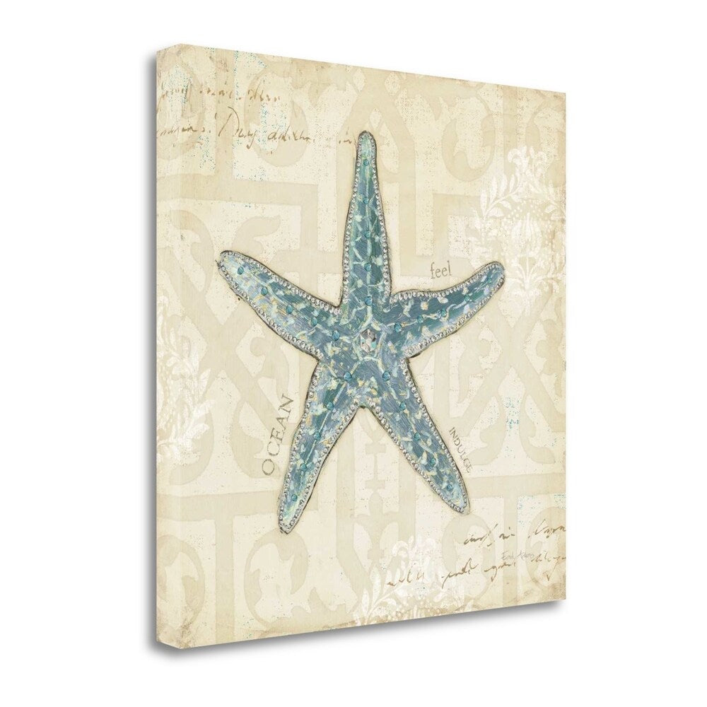 Beach Treasures II By Emily Adams - Premium Giclee Art Print on Gallery Wrapped Canvas, Ocean Wall Decor for Living Room, Bedroom & Office - Ready to Hang Coastal Painting for Beach House Decor