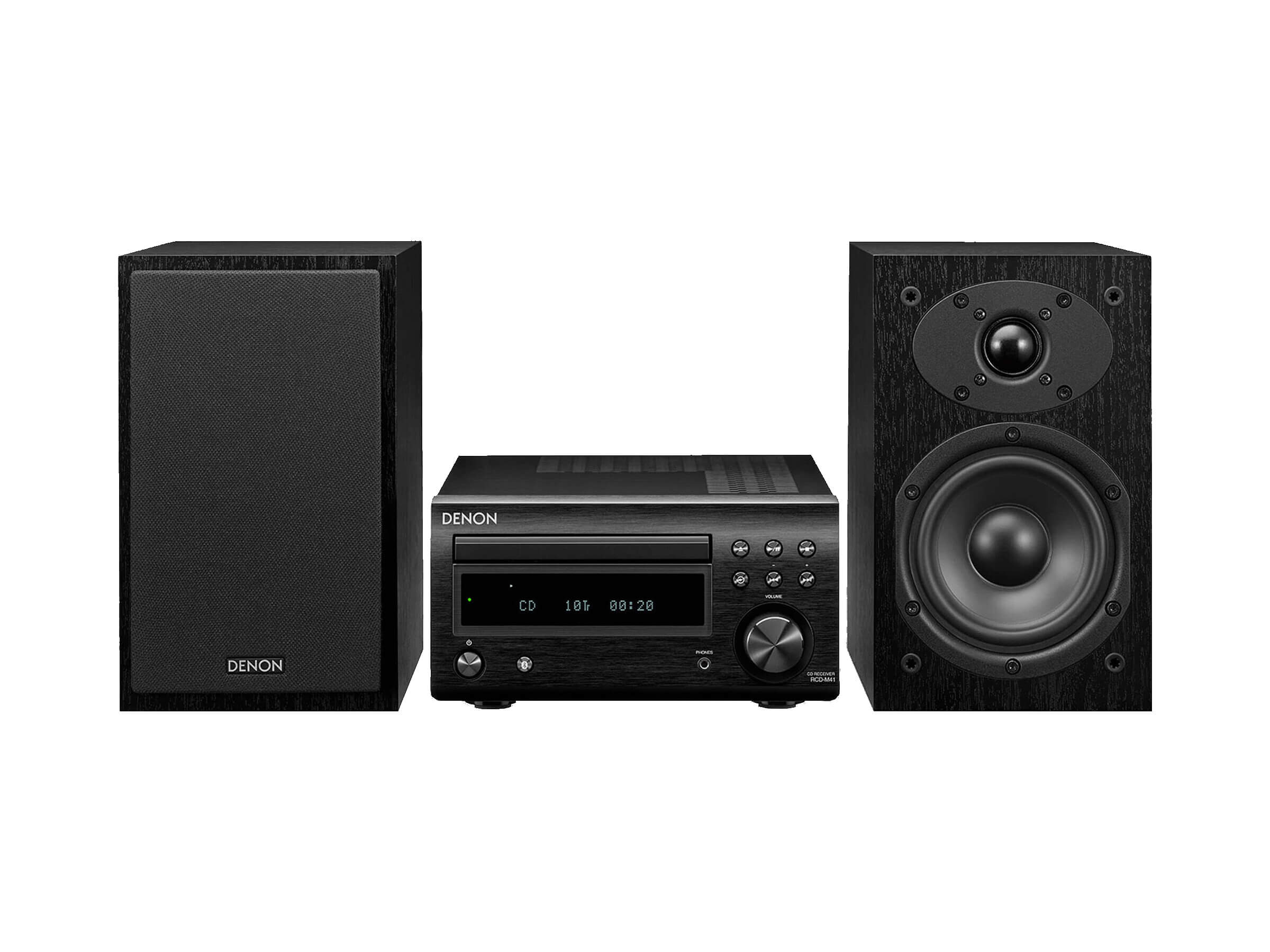 Denon D-M41 Mini Hi-Fi System with CD Player, Bluetooth, and AM/FM Radio - Perfect for Home Audio, Office, and Small Spaces