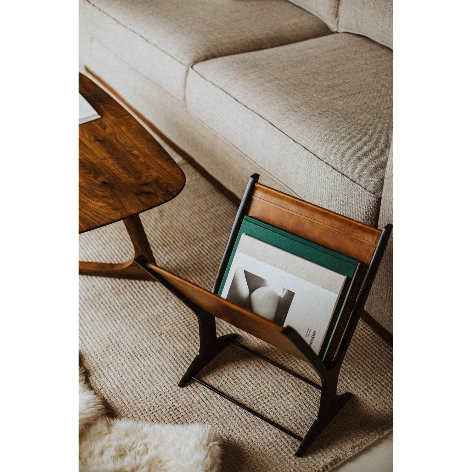 Moe's Home Collection Ziff Magazine Holder - Stylish and Durable Magazine Organizer for Living Room, Office, or Bedroom - Perfect for Books, Newspapers, and Documents Storage