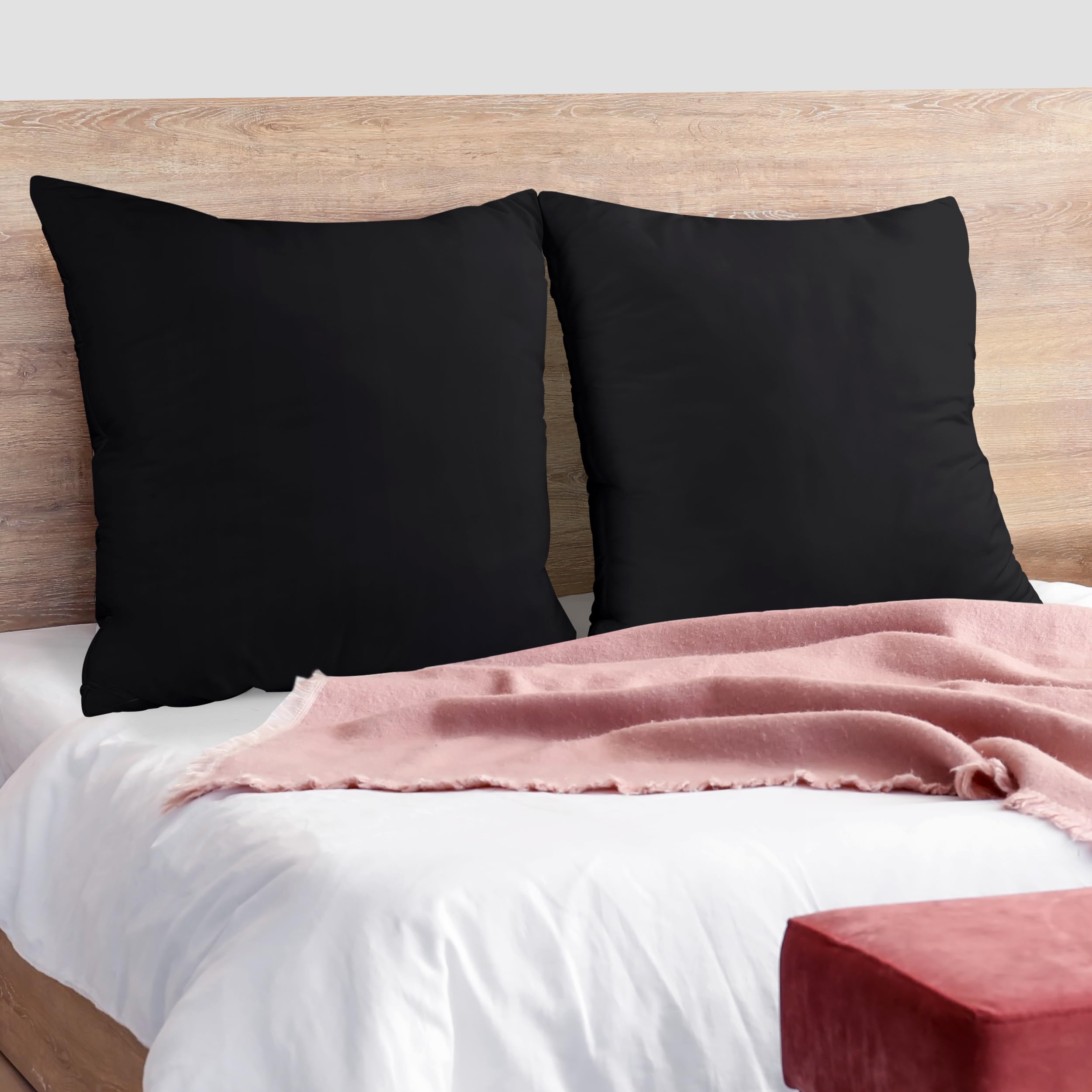 Utopia Bedding 26x26 Inch Throw Pillow Inserts (Pack of 2, Black) - Soft Decorative Couch & Bed Pillows for Living Room, Bedroom, Sofa - Perfect for Home Decor, Accent Pillows, Interior Design