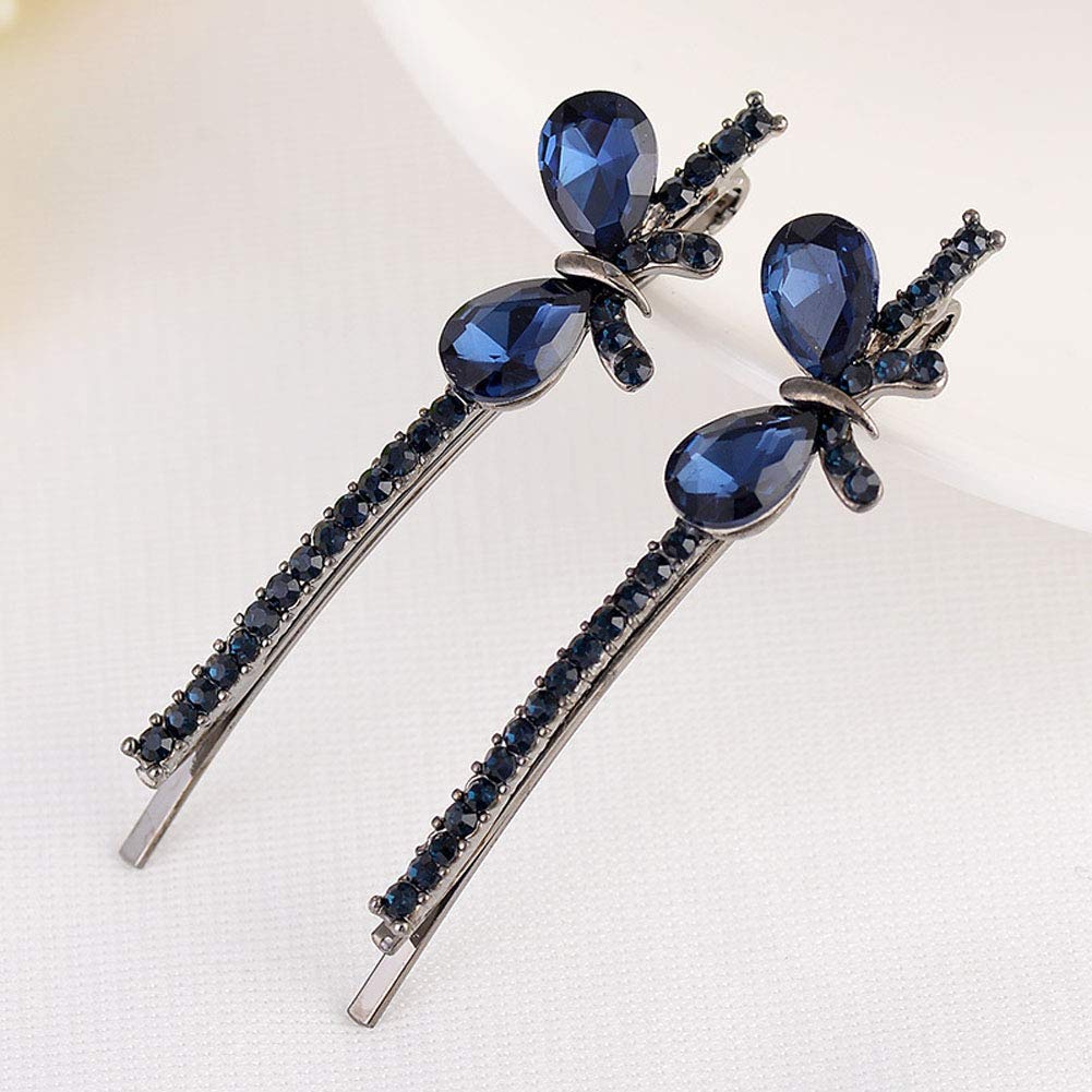 6PCS Rhinestone Flower Butterfly Hair Clips for Women - Crystal Hairpins, Side Clips, Bobby Pins - Perfect for Weddings, Parties & Daily Hair Styling