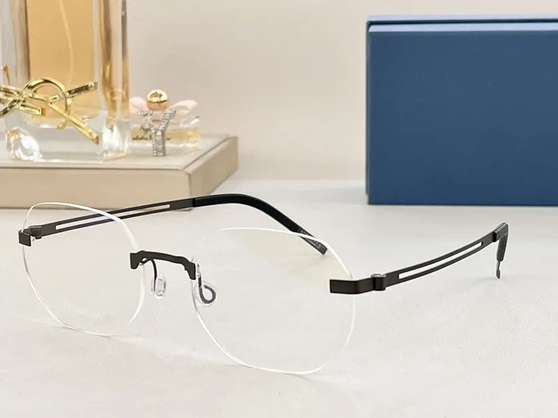 Aimee Women's Rimless Oval Square Screwless Titanium Eyeglasses 92423 - Lightweight Comfortable Glasses for Work, Reading & Fashion - Perfect for Office, Study & Daily Wear