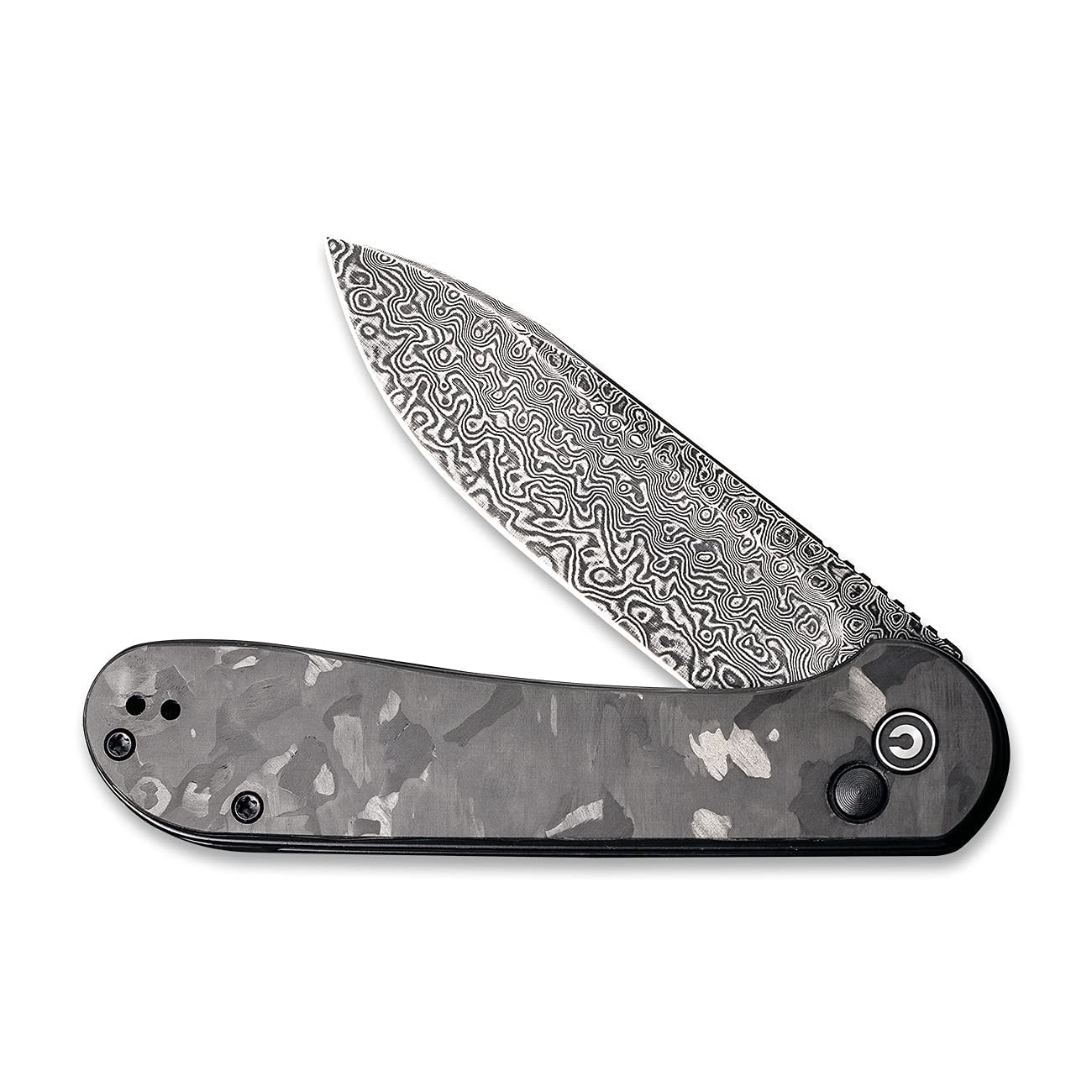CIVIVI Button Lock Elementum Damascus Folding Knife - Premium EDC Pocket Knife with Razor Sharp Blade for Outdoor, Camping & Everyday Carry