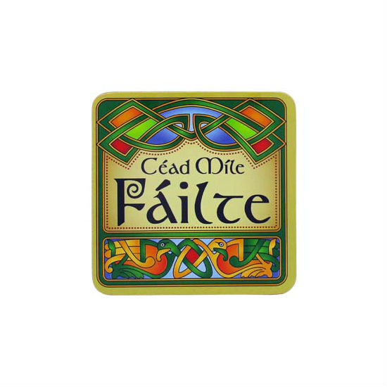 Authentic Irish Welcome Coaster Set - Shamrock Design Pub Beer Coasters for St. Patrick's Day, Home Bar Decor & Housewarming Gifts - Perfect for Irish Pubs, Home Entertaining & Celtic-Themed Parties