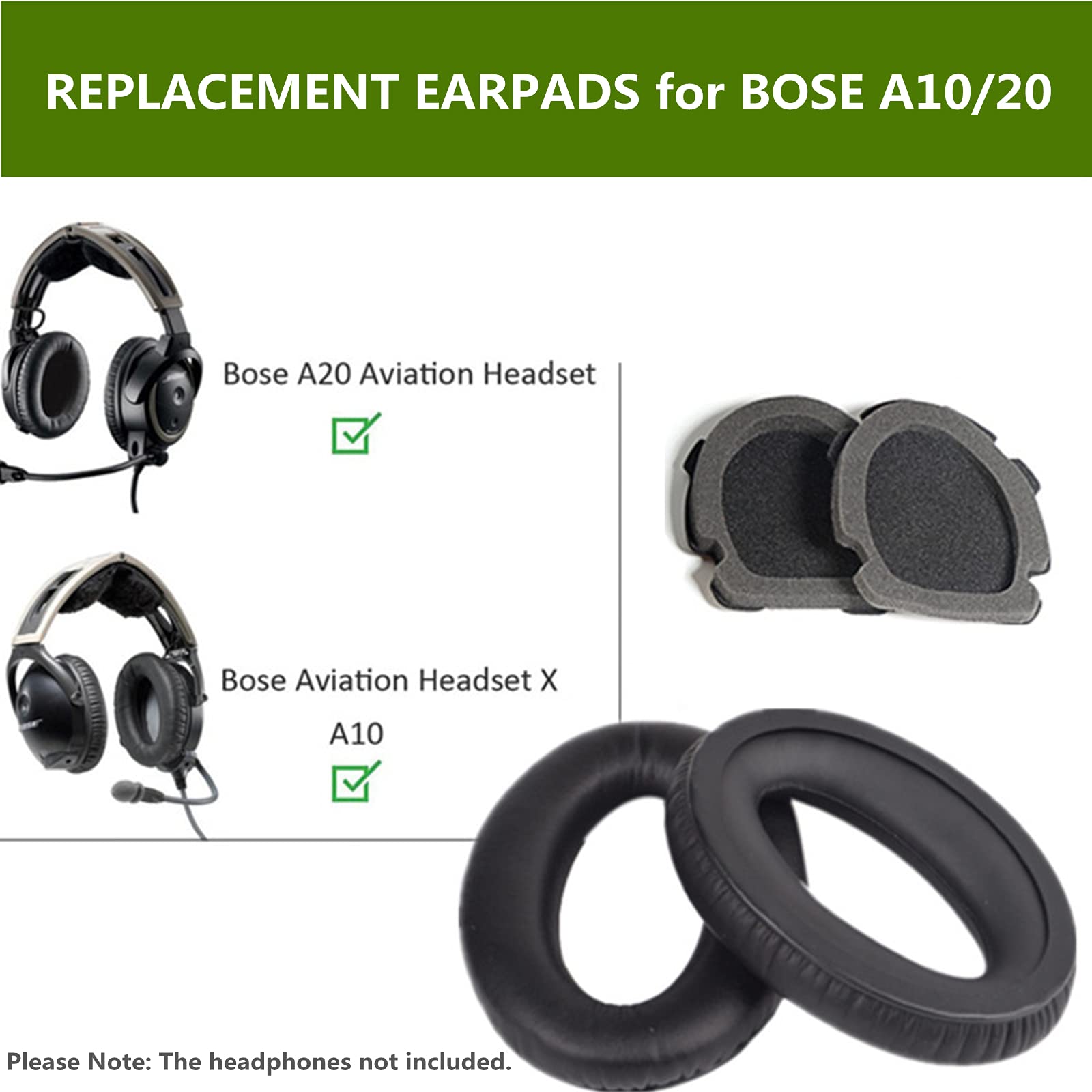 Bose Aviation Headset X A10 A20 Replacement Ear Cushions - Premium Comfort Ear Pads for Noise Reduction & Long-Wearing - Perfect for Pilots, Gamers & Audio Professionals