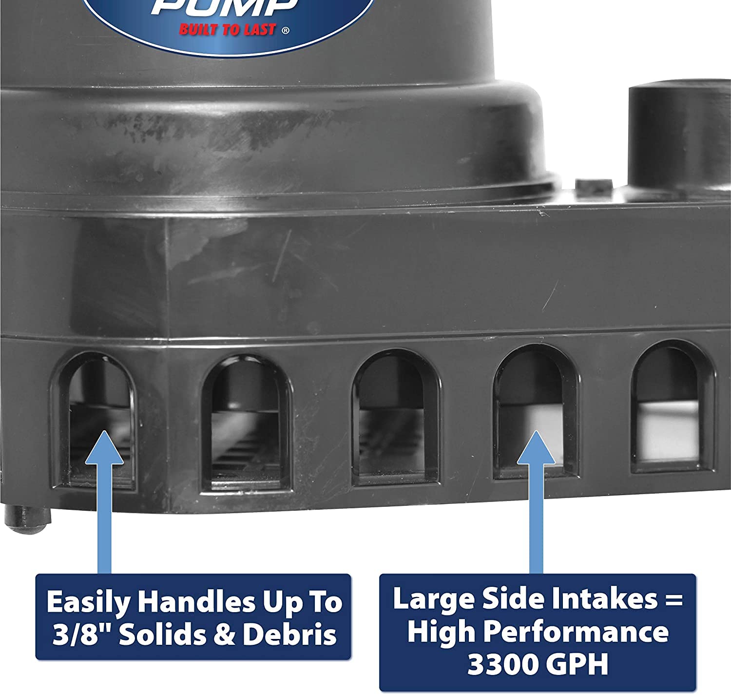 Superior Pump 92570 1/2 HP Thermoplastic Submersible Sump Pump with Tethered Float Switch - Heavy Duty Water Removal for Basements, Crawl Spaces & Flooded Areas