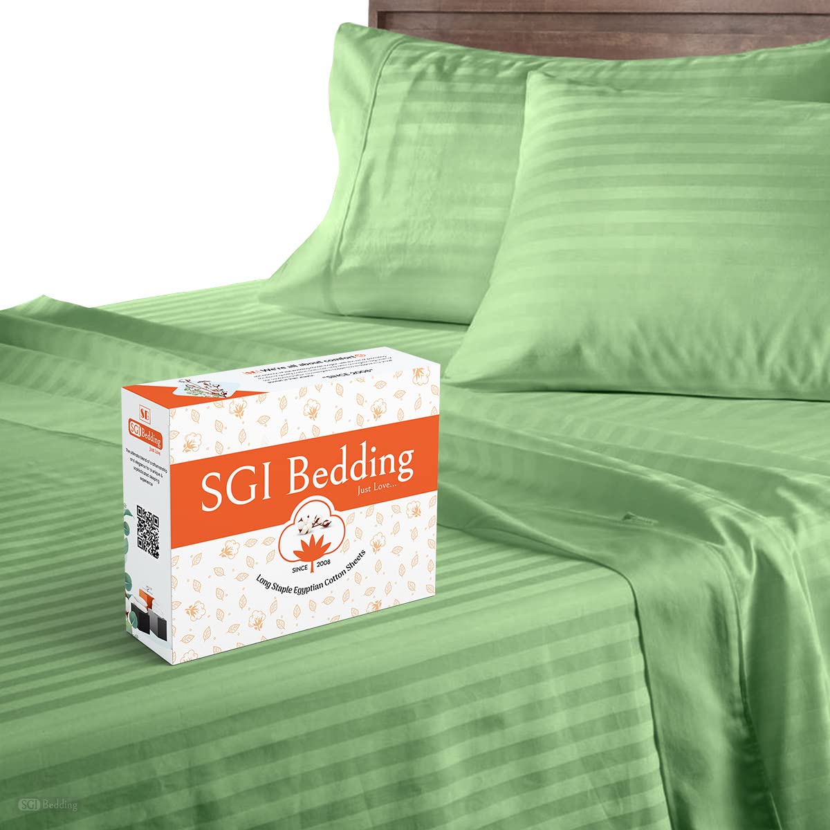 Premium 500 TC 100% Egyptian Cotton Bed Sheets Set - 4 Piece Luxury Hotel Quality (1 Fitted Sheet, 1 Flat Sheet & 2 Pillowcases) with 15
