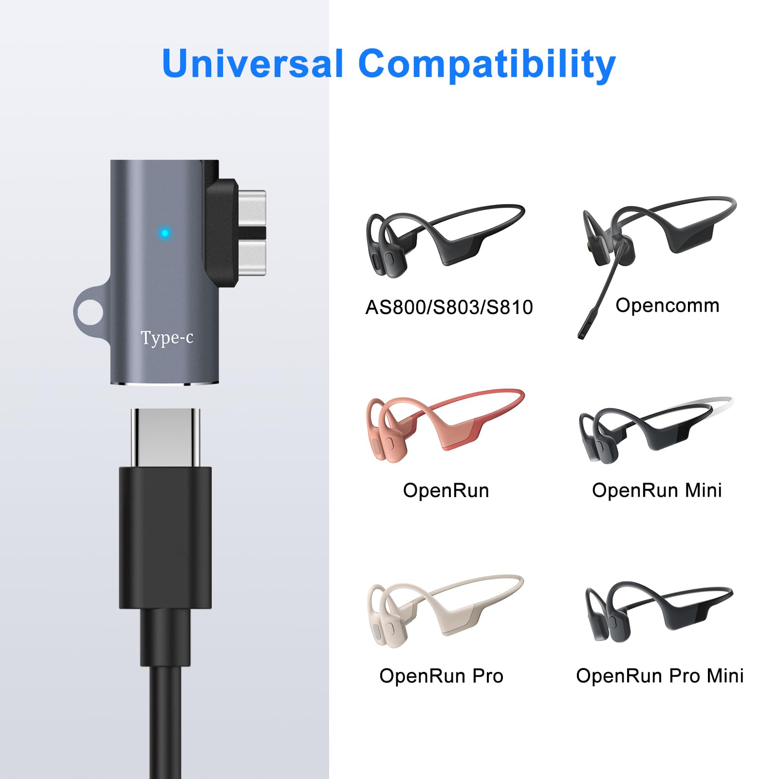 Shokz Magnetic USB C Charging Adapter (2 Pack) - Compatible with Aeropex, OpenRun/Pro, OpenRun Mini & OpenComm Headphones - Fast Charging Cable for Workouts, Running & Outdoor Activities