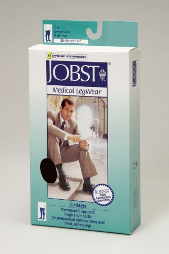 JOBST for Men 20-30 mmHg Thigh High Compression Socks - Closed Toe, Small Size, Black - Ideal for Travel, Varicose Veins & Post-Surgery Recovery