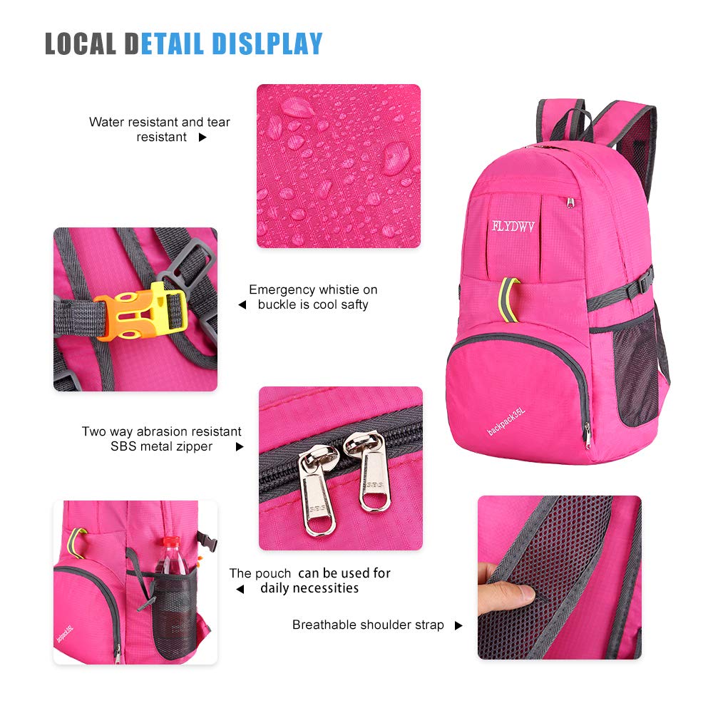 35L Lightweight Waterproof Hiking Backpack - Foldable Travel Daypack for Outdoor Adventures, Camping & Daily Commute